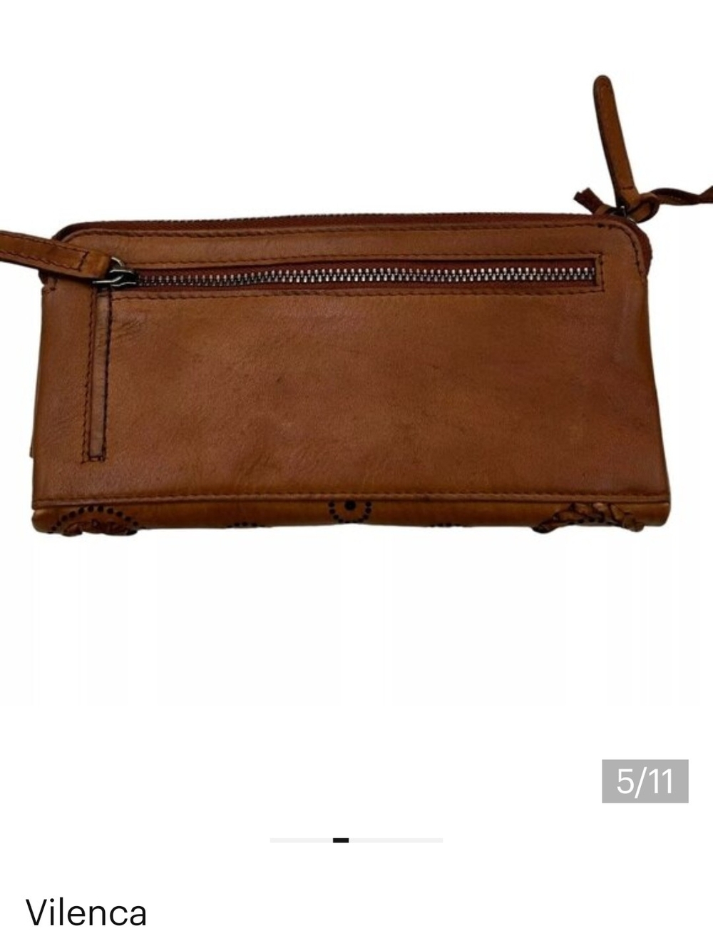 Vilenca Leather Eyelet Detail Wallet - Brown - Picture 8 of 10